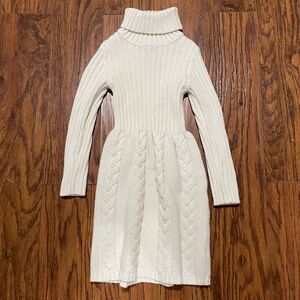 Rachel Zoe Girls‎ Turtleneck Sweater Dress Size XS Cream Cable Knit Toddler